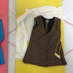 Vintage "Peggy Ann" Rare Brown Doll Jumper, Blouse & Owl Necklace (for Crissy?)